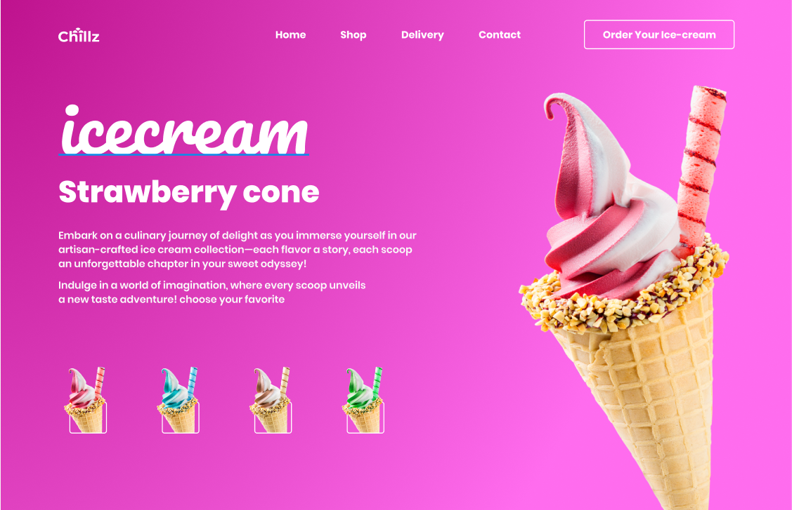 Ice Cream UI Website